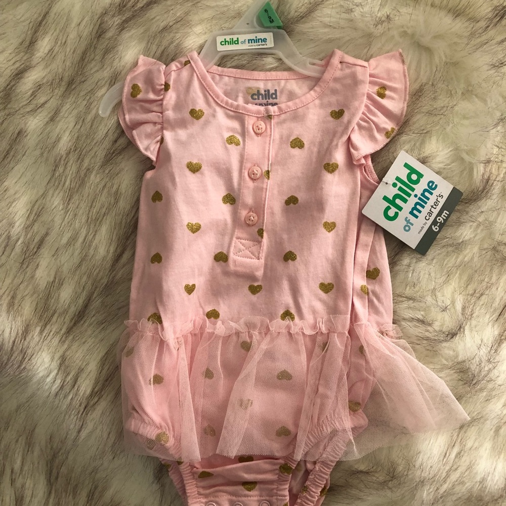 NWT- Child of mine glitter heart tutu onsie!